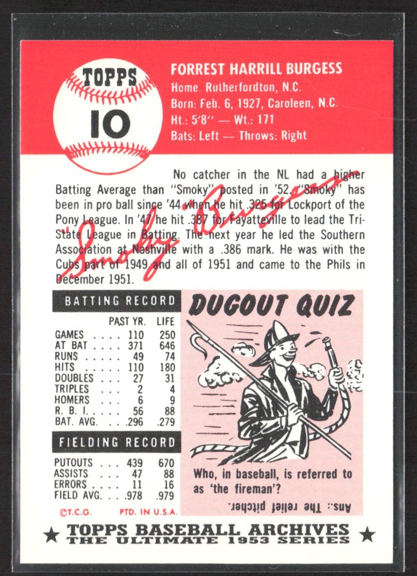1991 Topps Archives 1953 Smoky Burgess #10