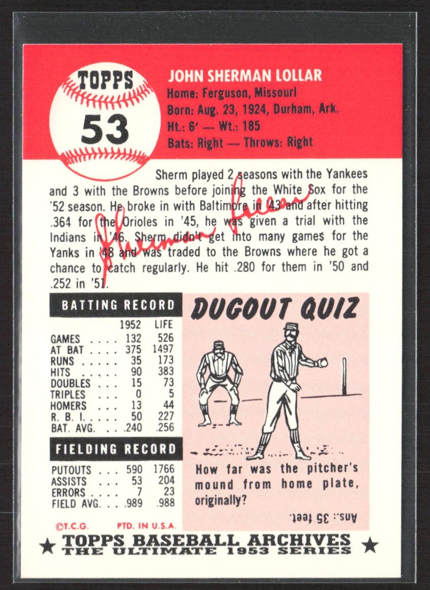 1991 Topps Archives 1953 Sherman Lollar #53