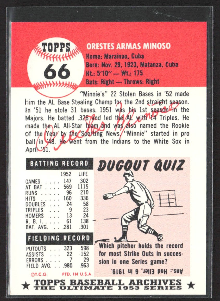 1991 Topps Archives 1953 Orestes Minoso #66
