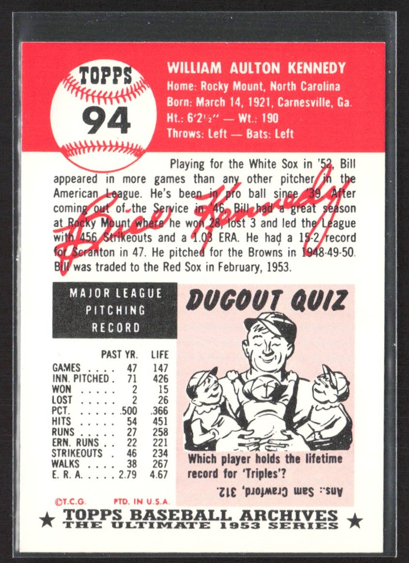 1991 Topps Archives 1953 William Kennedy #94