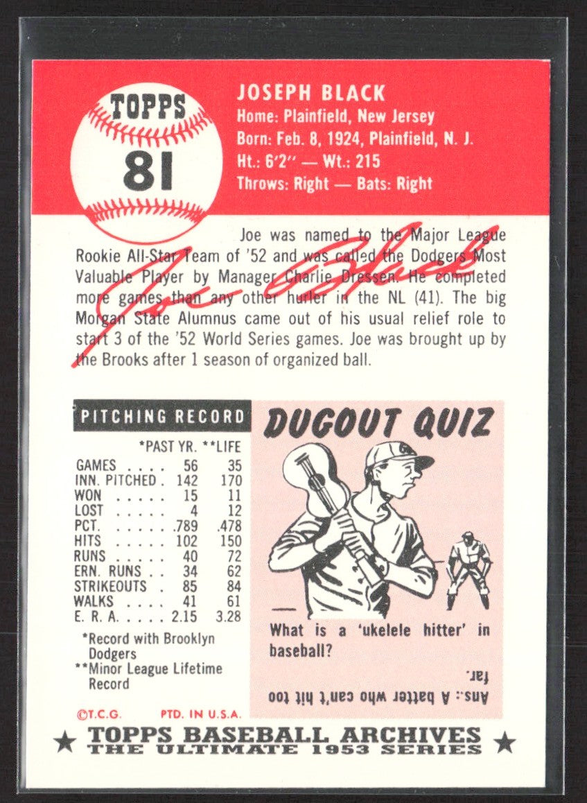 1991 Topps Archives 1953 Joe Black #81