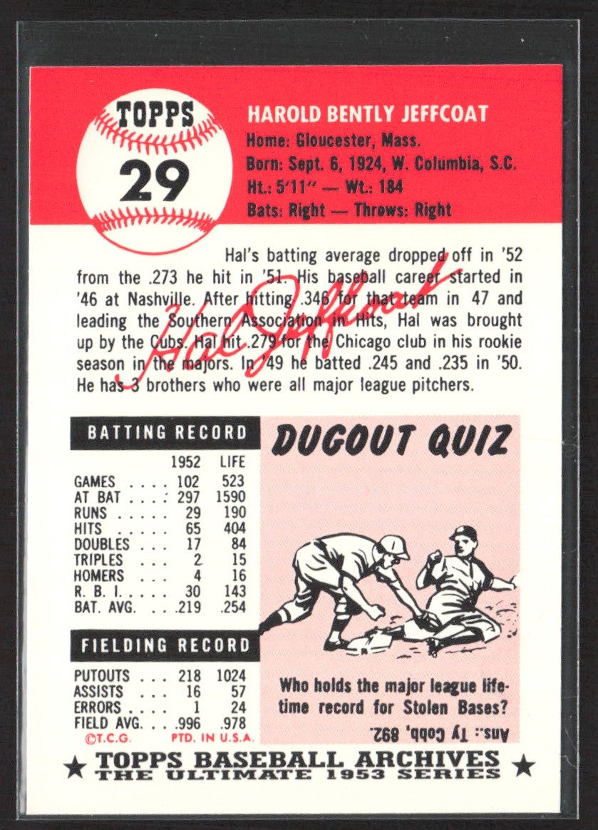 1991 Topps Archives 1953 Hal Jeffcoat #29