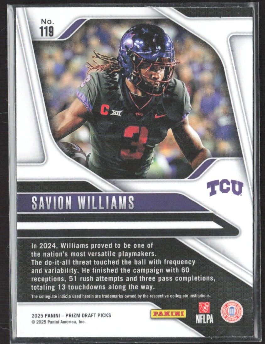 2025 Panini Prizm Draft Picks #119 Savion Williams