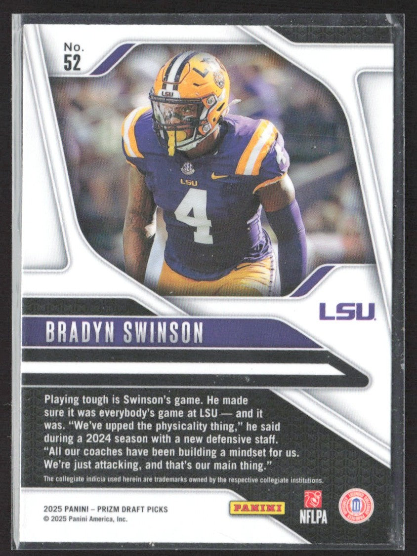 2025 Panini Prizm Draft Picks #52 Bradyn Swinson