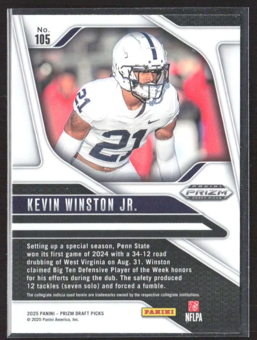 2025 Panini Prizm Draft Picks #105 Kevin Winston Jr.
