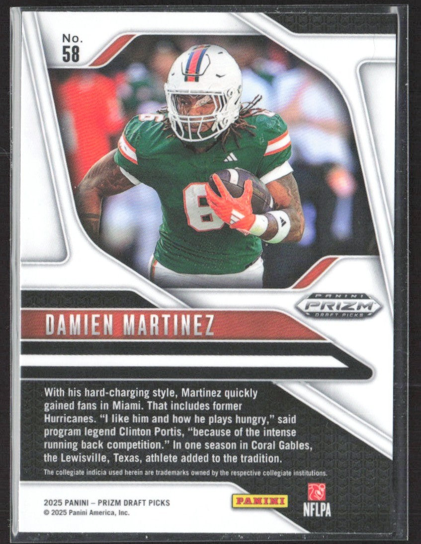 2025 Panini Prizm Draft Picks #58 Damien Martinez