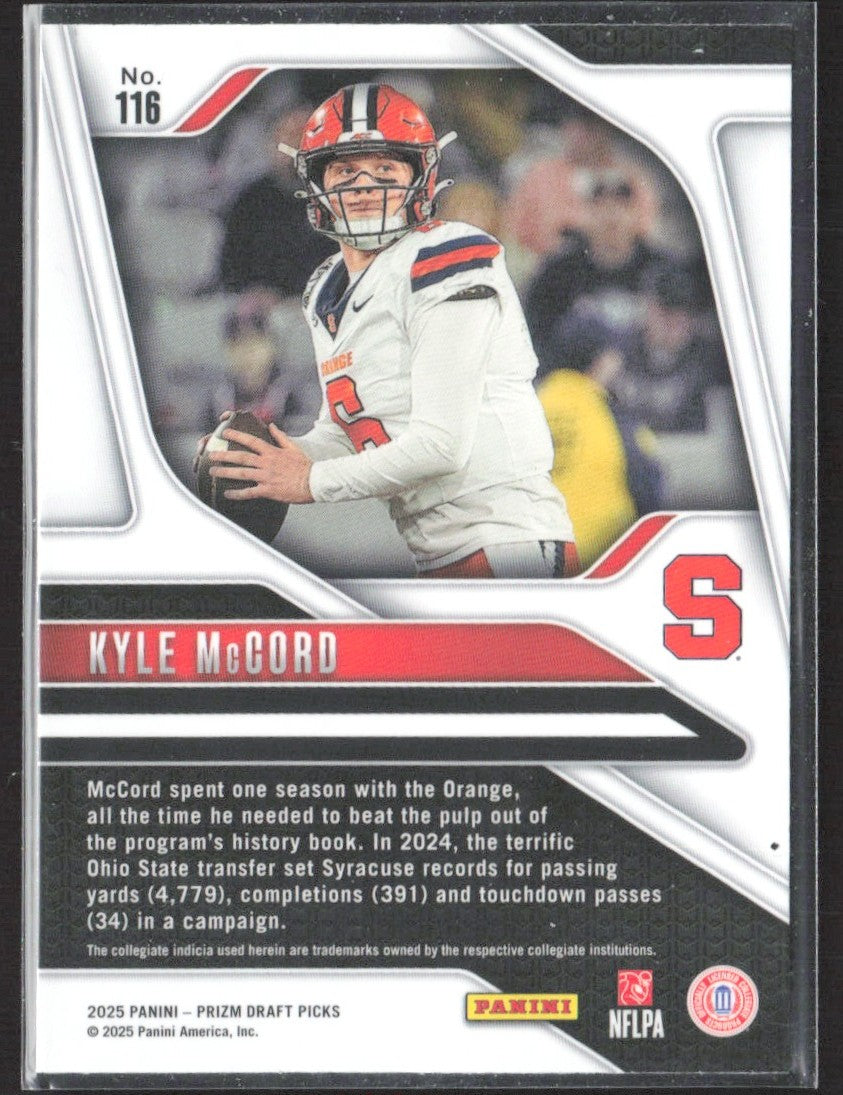 2025 Panini Prizm Draft Picks #116 Kyle McCord