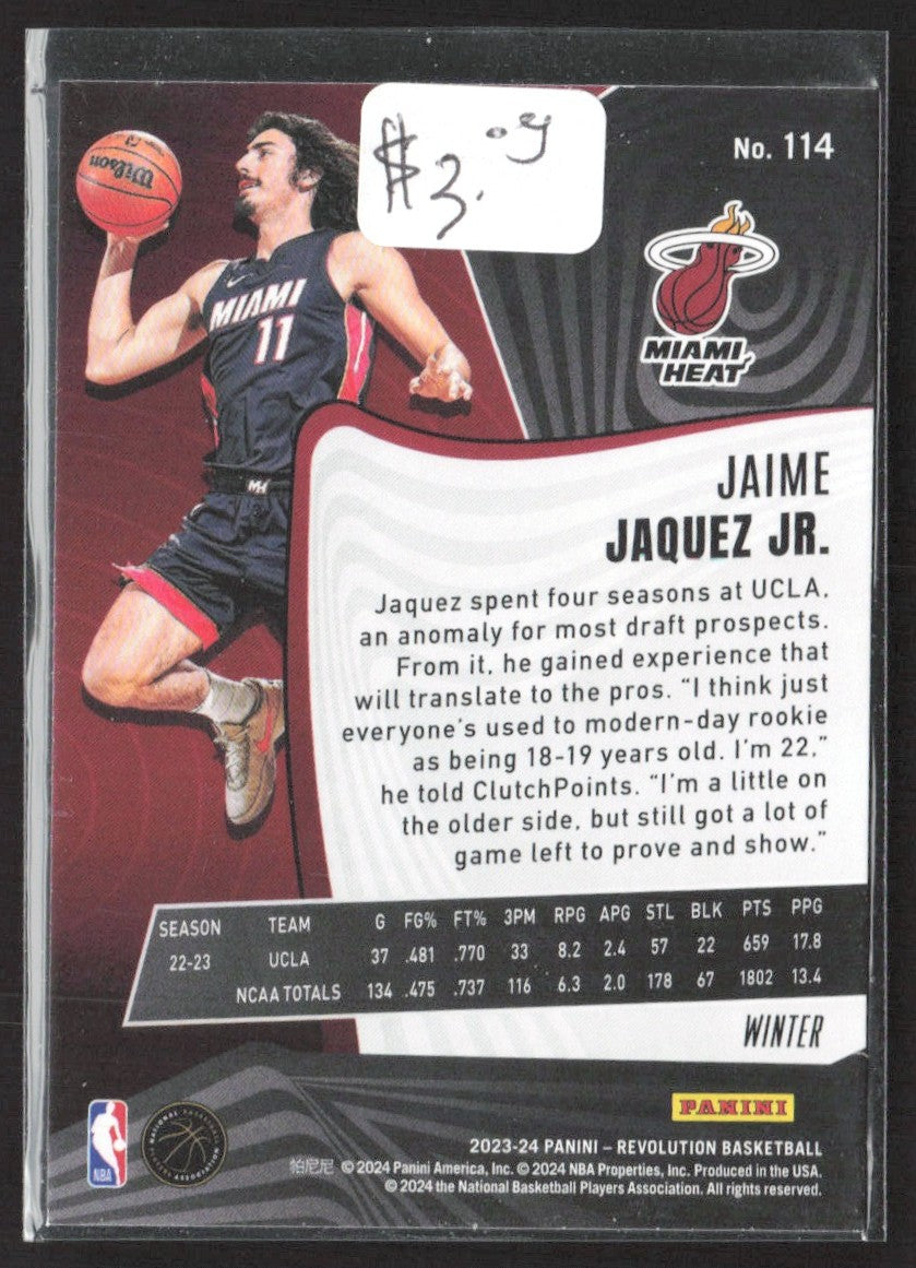 2023-24 Panini Revolution Jaime Jaquez Jr. Winter #114 RC