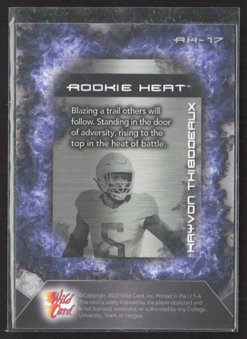 2022 Wild Card Matte Kayvon Thibodeaux Rookie Heat Gold/Blue #RH-17 #/75 SN