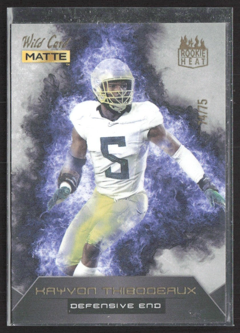 2022 Wild Card Matte Kayvon Thibodeaux Rookie Heat Gold/Blue #RH-17 #/75 SN