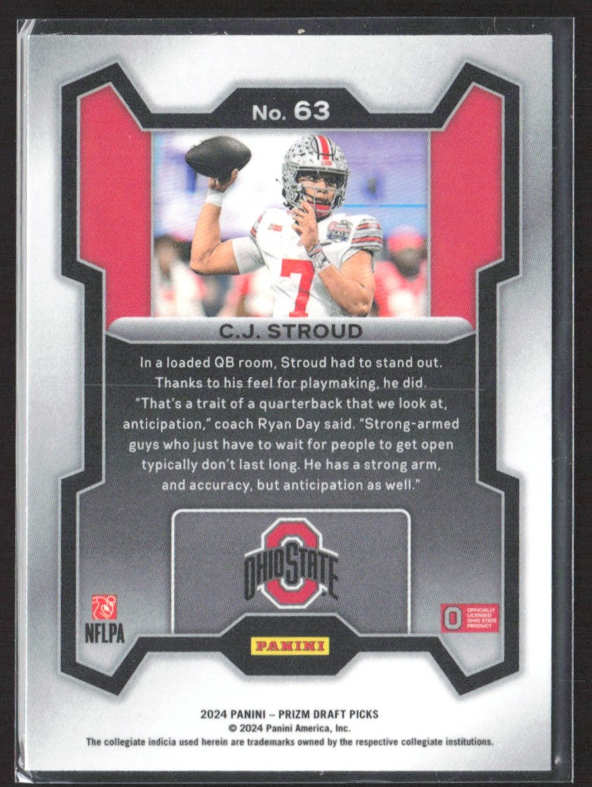 2024 Panini Prizm Draft Picks CJ Stroud #63