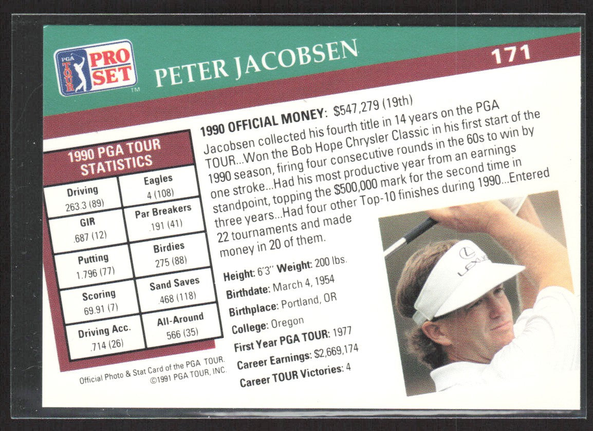 1991 Pro Set PGA Tour Peter Jacobsen #171