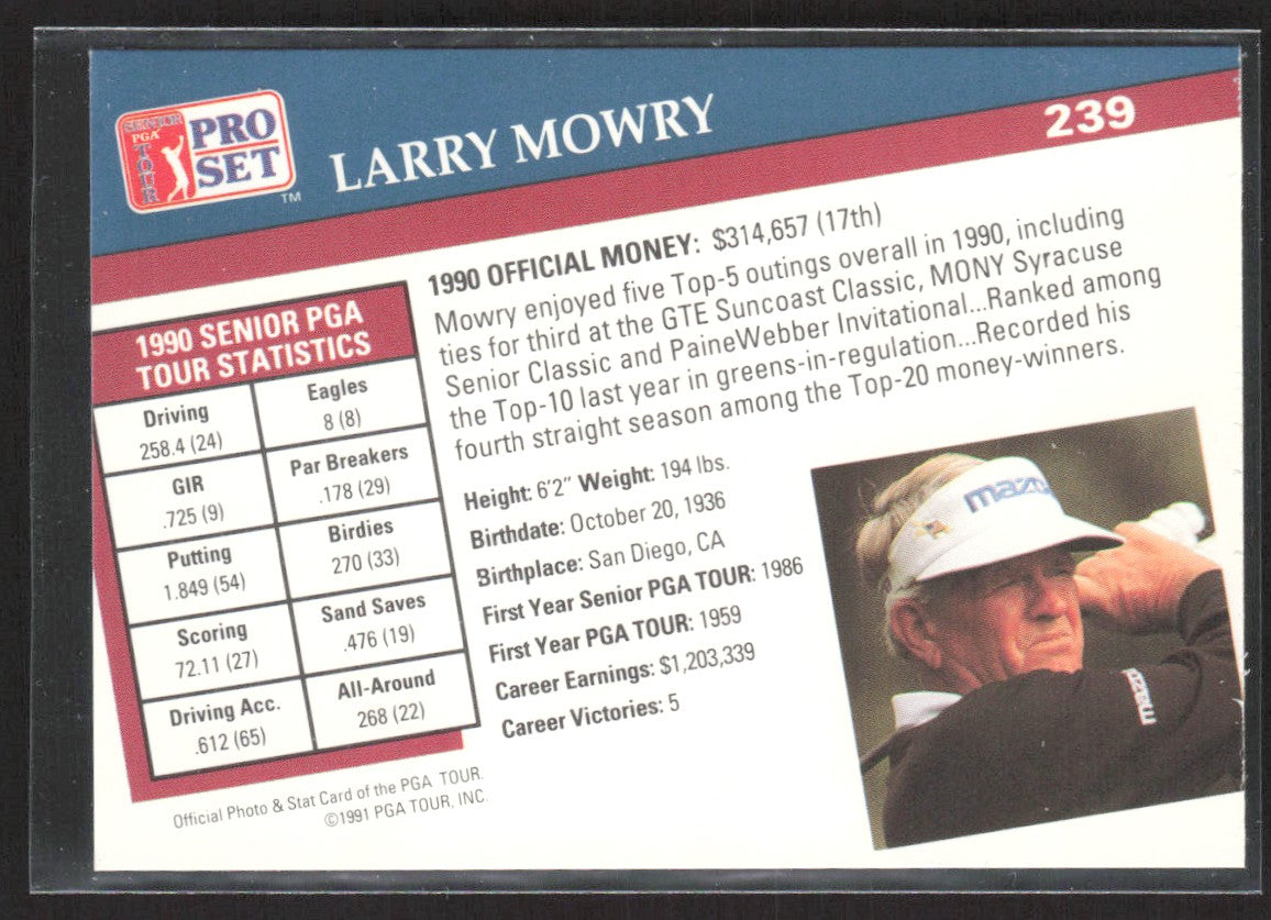 1991 Pro Set PGA Tour Larry Mowry #239 RC