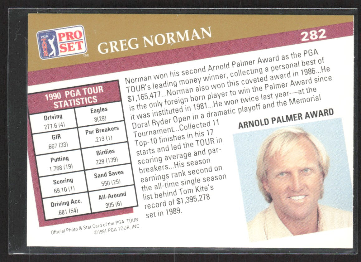 1991 Pro Set PGA Tour Greg Norman #282