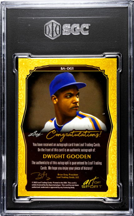 2023 Leaf Art Of Sport #BA-DG1 Dwight Gooden Auto. Bronze Spectrum SGC 10