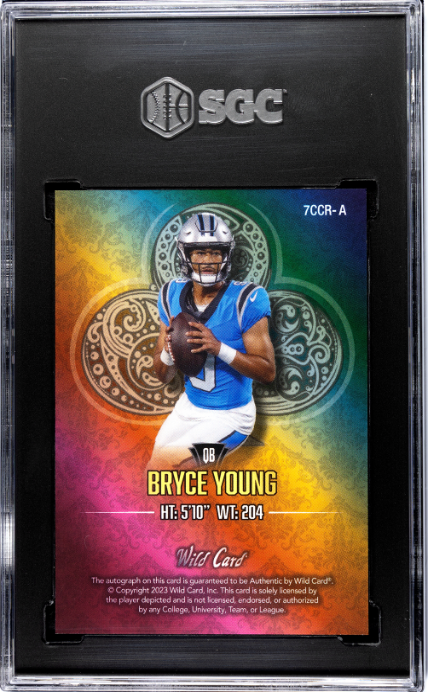 2023 Wild Card 7 Card Studs Bryce Young Auto. Rainbow Sparkles Foil 1/1 SGC 10|9