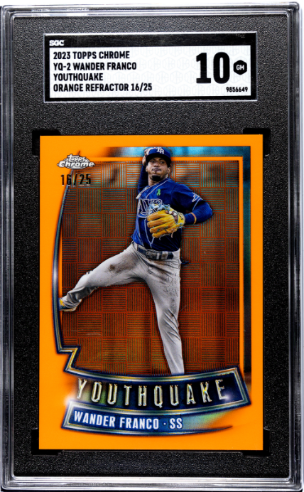 2023 Topps Chrome #YQ-2 Wander Franco Youthquake, Orange Ref. SGC 10 /25