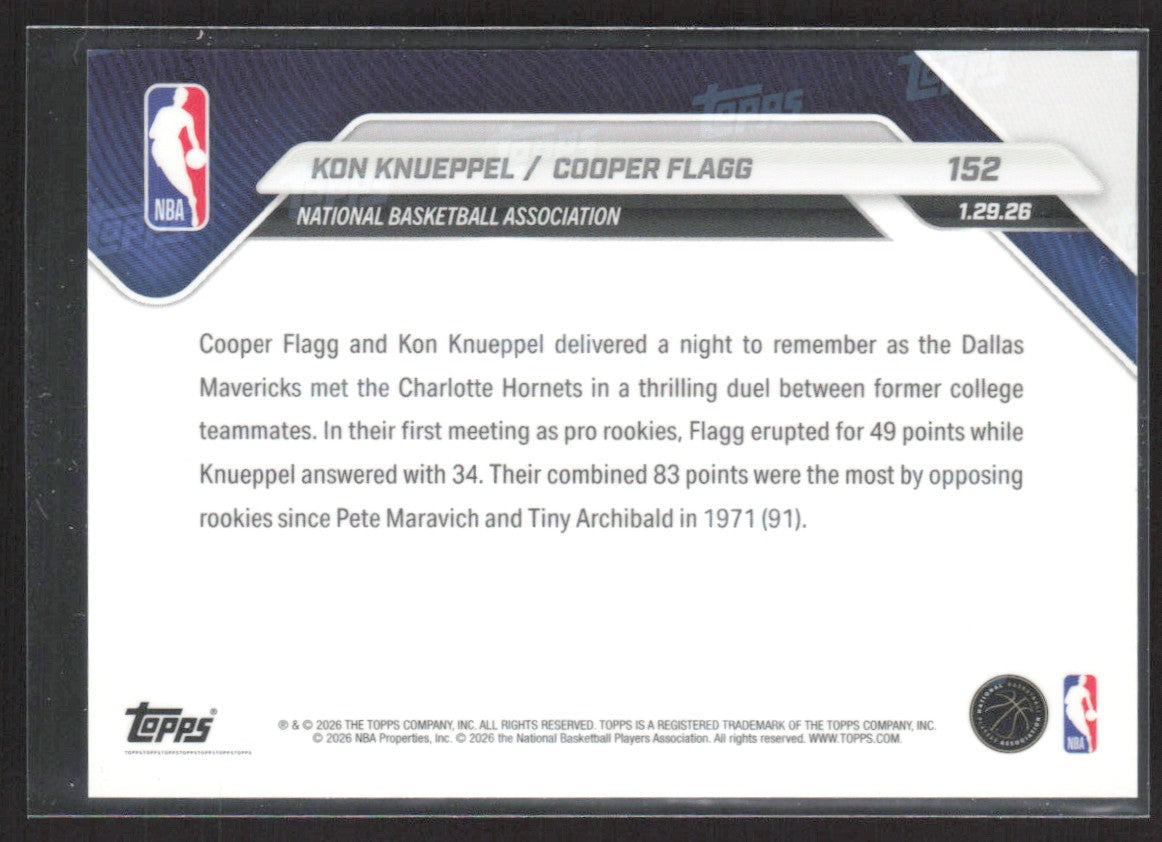 2025-26 Topps Now Kon Knueppel / Cooper Flagg #152
