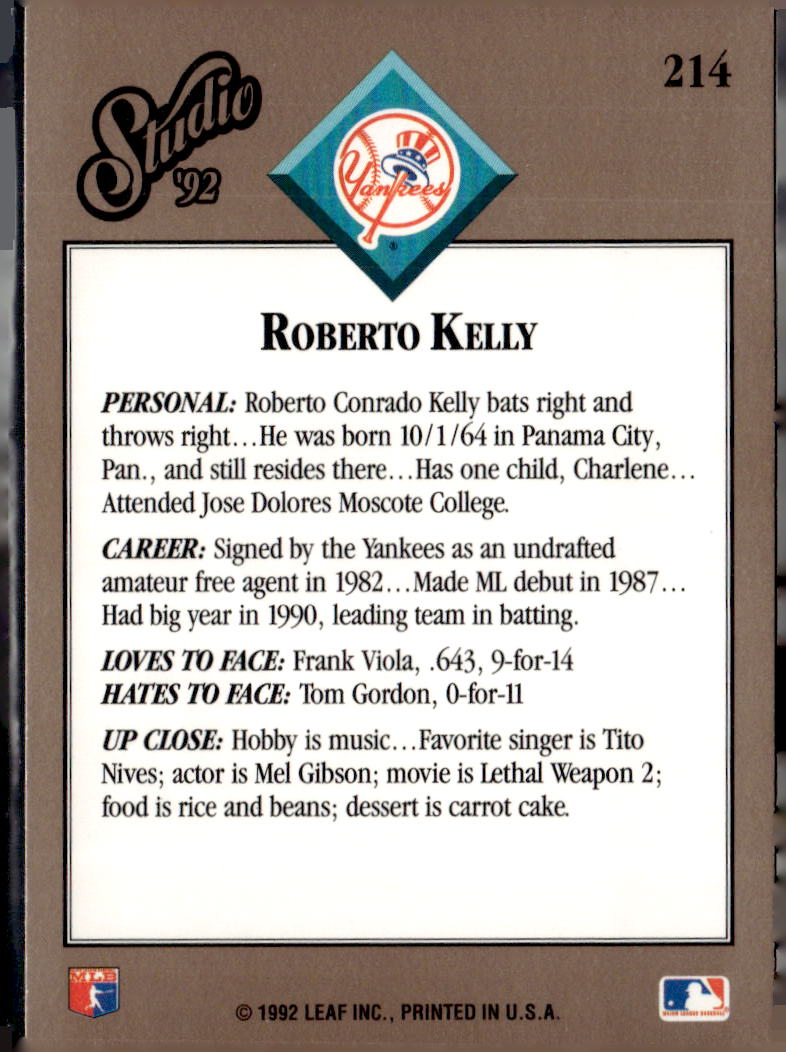 1992 Studio #214 Roberto Kelly