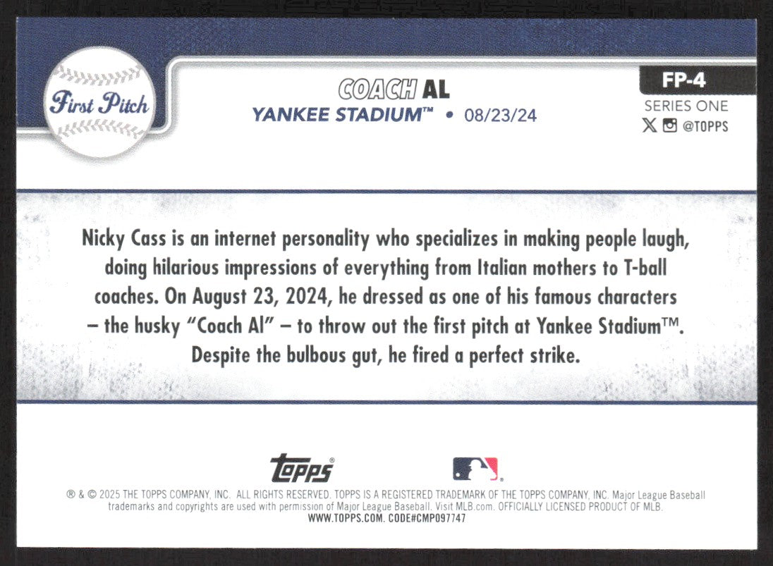 2025 Topps First Pitch FP-4 Coach Al