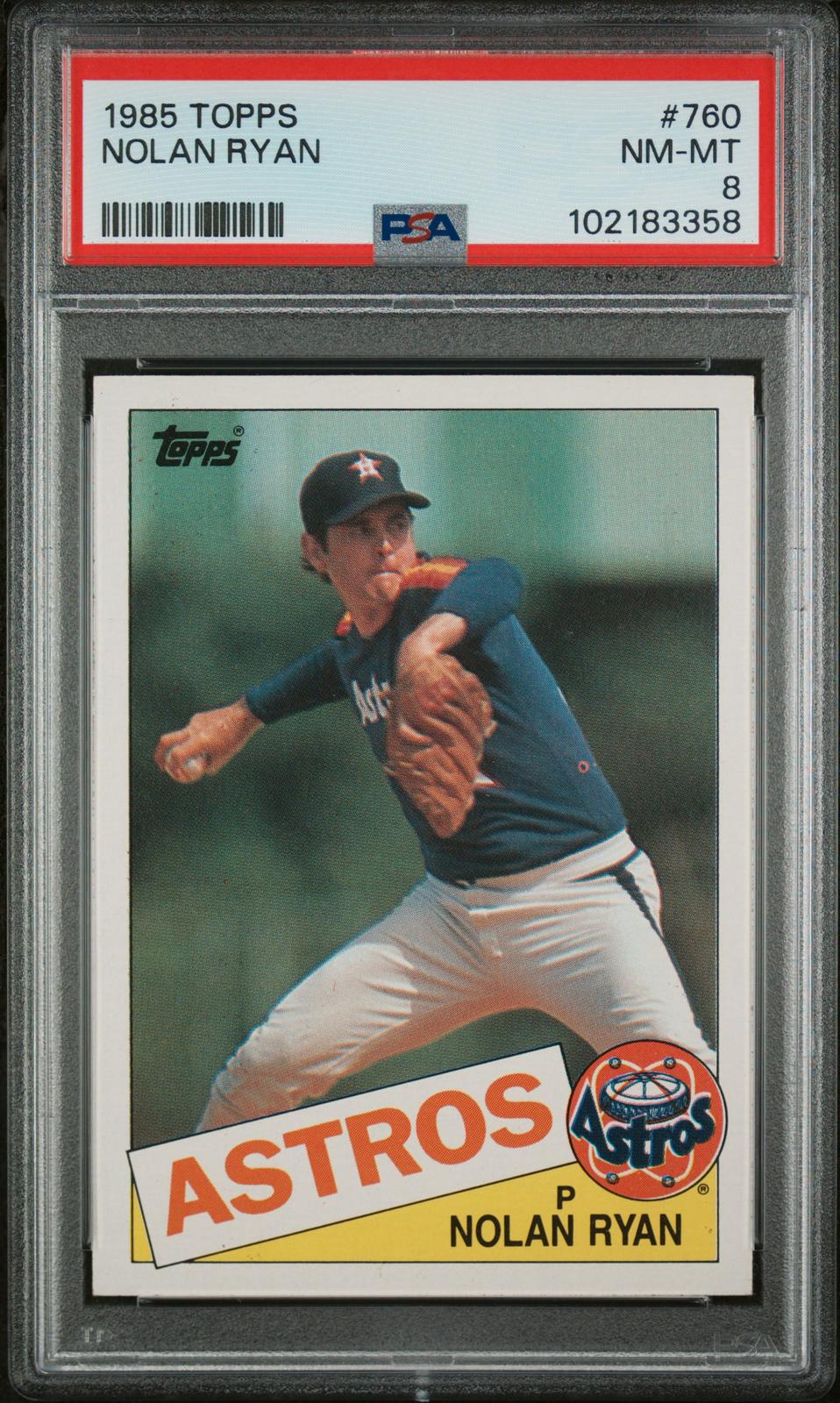 1985 Topps #760 Nolan Ryan PSA 8