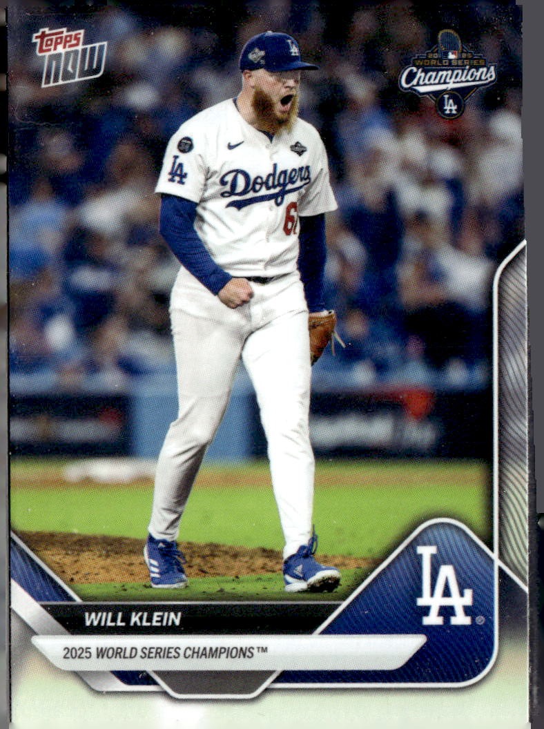 2025 Topps Now World Series Champions Los Angeles Dodgers Will Klein #WS-11