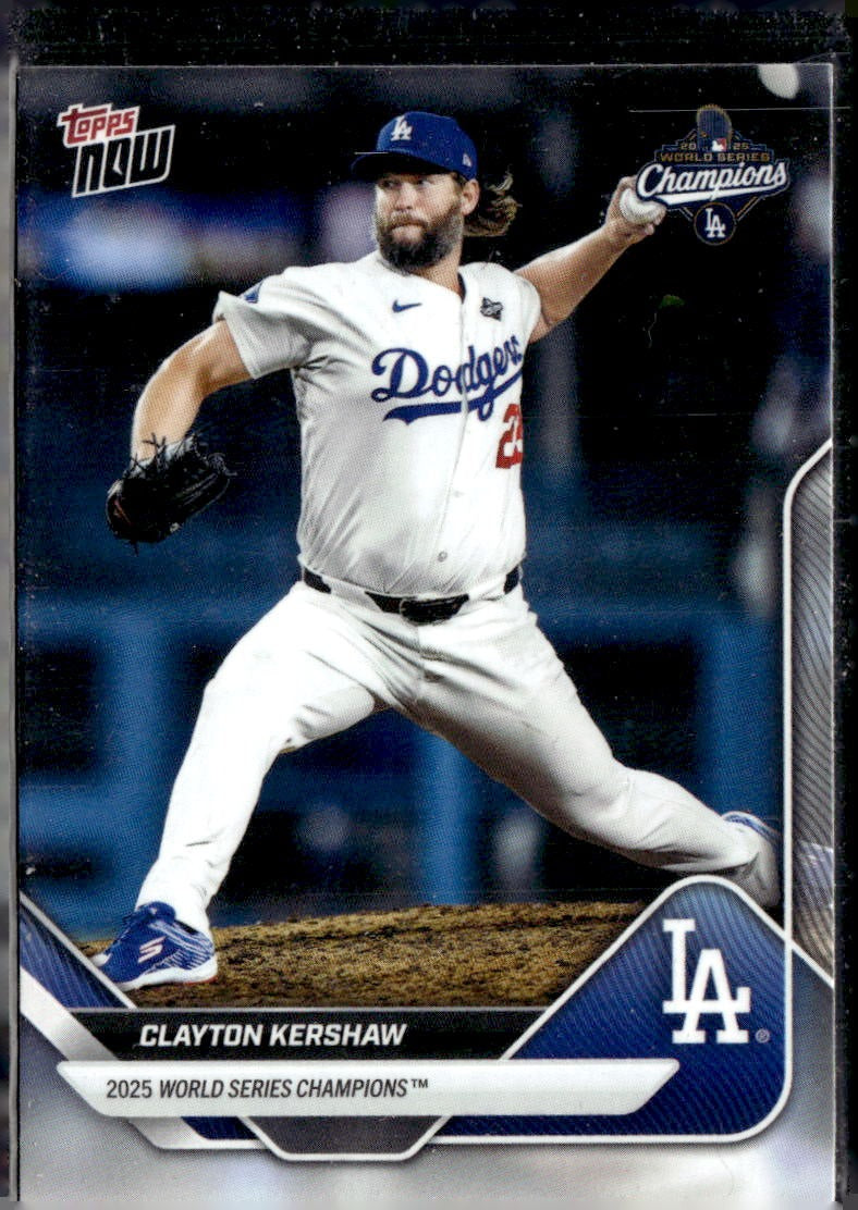 2025 Topps Now World Series Champions Los Angeles Dodgers Clayton Kershaw #WS-13