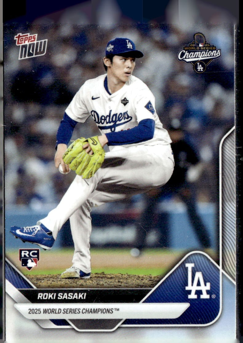 2025 Topps Now World Series Champions Los Angeles Dodgers Roki Sasaki #WS-14