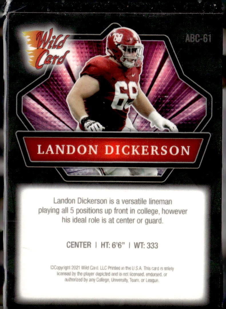 2021 Wild Card Alumination Landon Dickerson Red #ABC-61