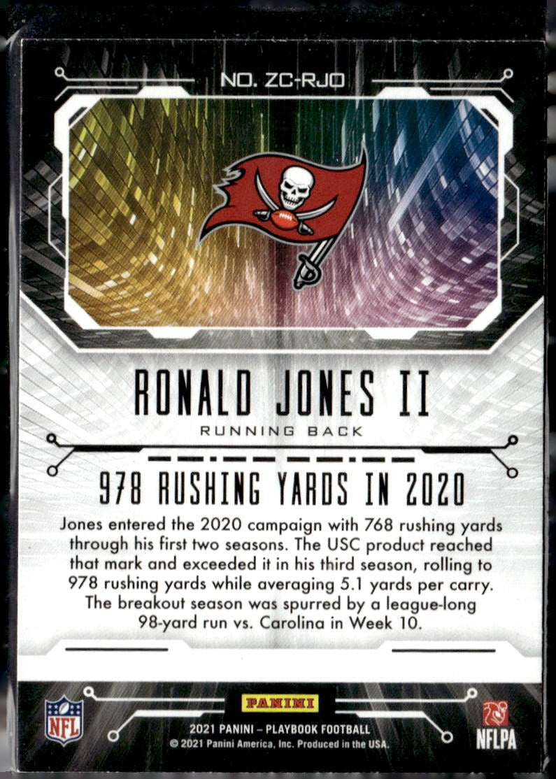 2021 Panini Playbook Ronald Jones II Zoning Commission #ZC-RJO