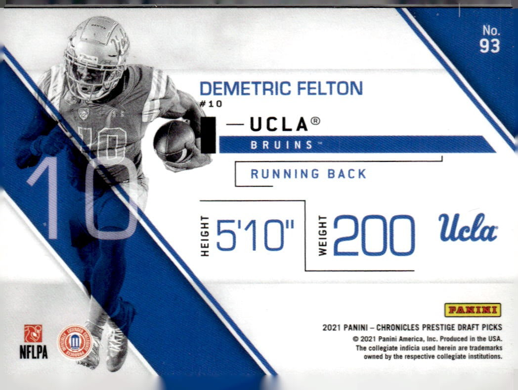 2021 Panini Chronicles Draft Picks Demetric Felton #93