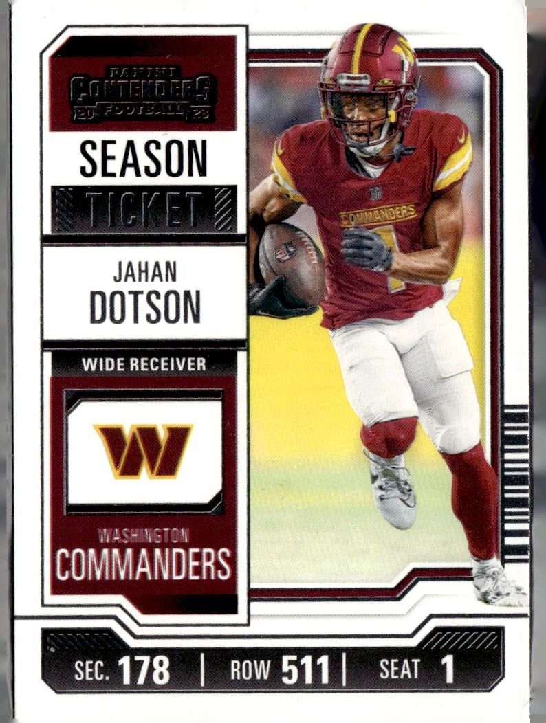 2023 Panini Contenders Jahan Dotson Game Ticket Bronze #99