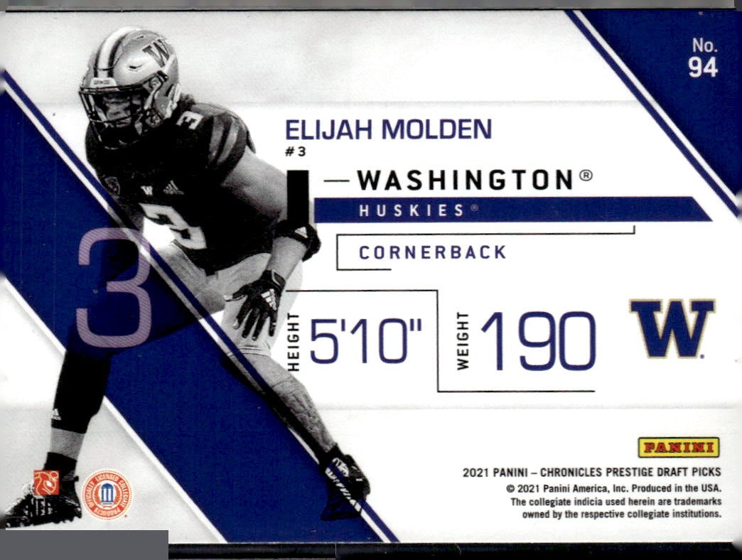 2021 Panini Chronicles Draft Picks Elijah Molden #94