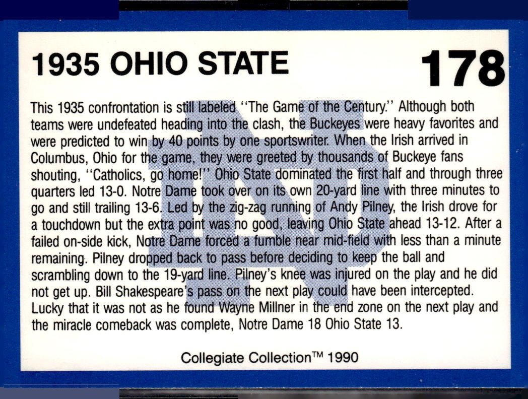 1990 Collegiate Collection Notre Dame 1966 Michigan State #187