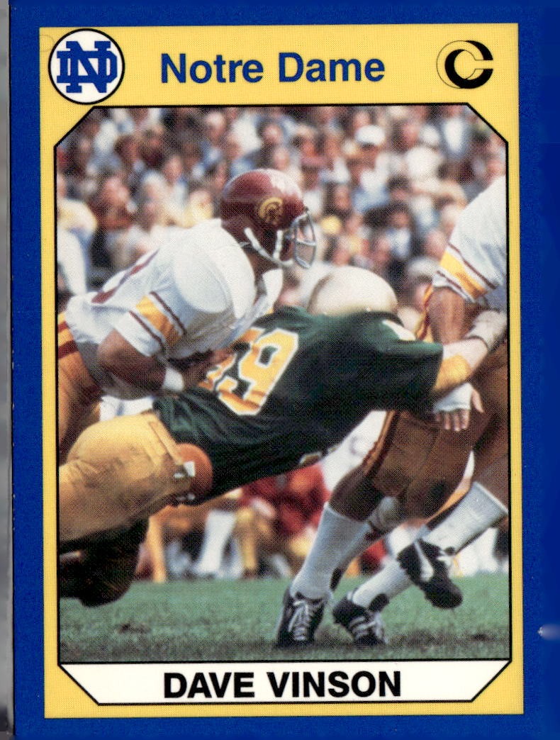 1990 Collegiate Collection Notre Dame Dave Vinson #34