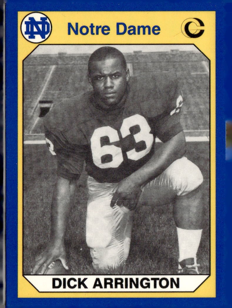 1989 Notre Dame Fighting Irish: 1964-87 Dick Arrington #14