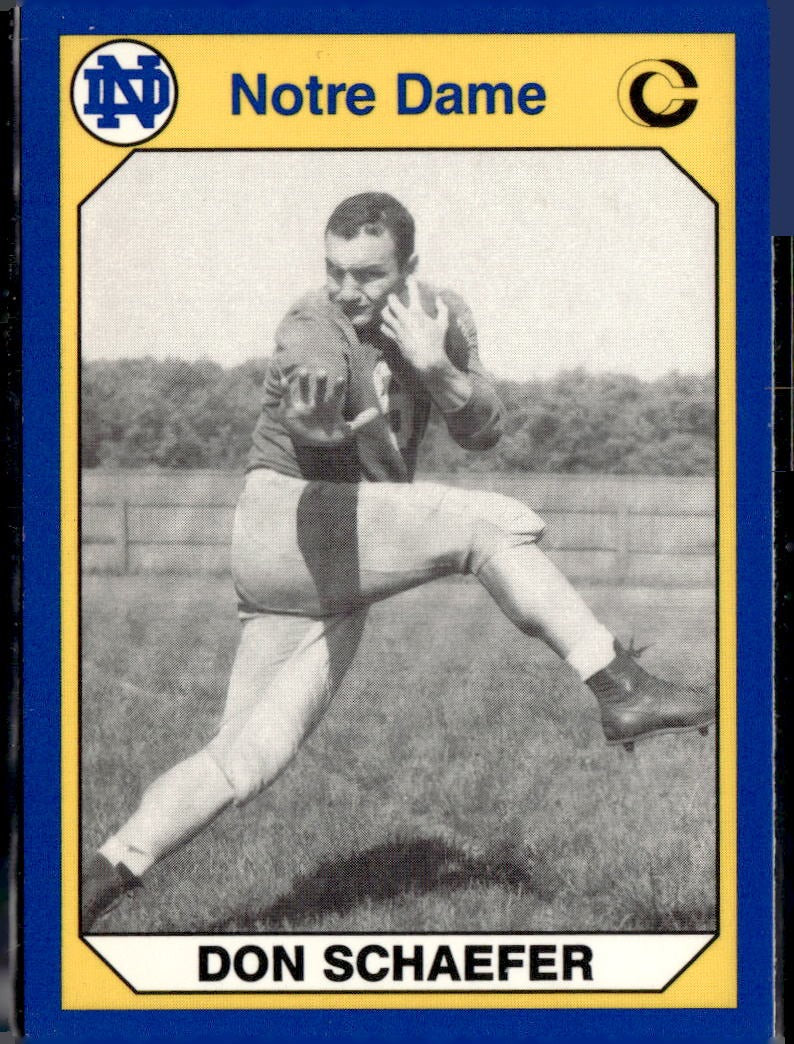 1989 Notre Dame Fighting Irish: 1935-59 Don Schaefer #18