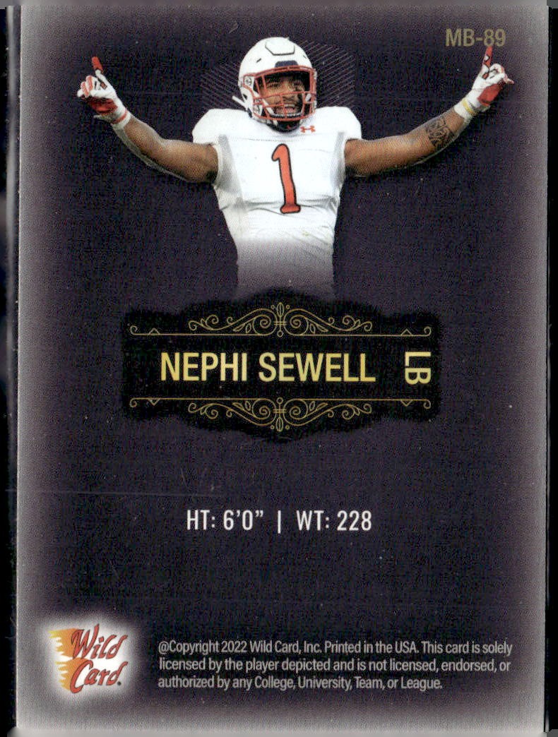 2022 Wild Card Matte Nephi Sewell Black #MB-89