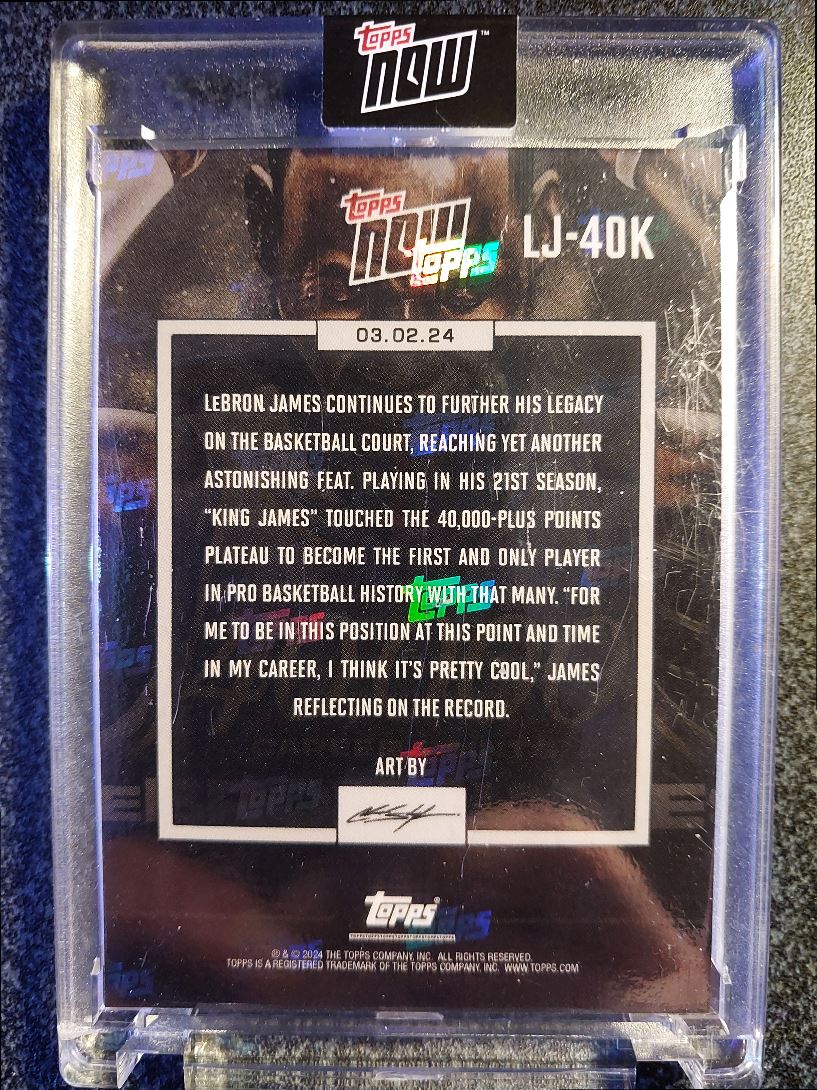 LeBron James 2023-24 TOPPS NOW® Basketball Card LJ-40K