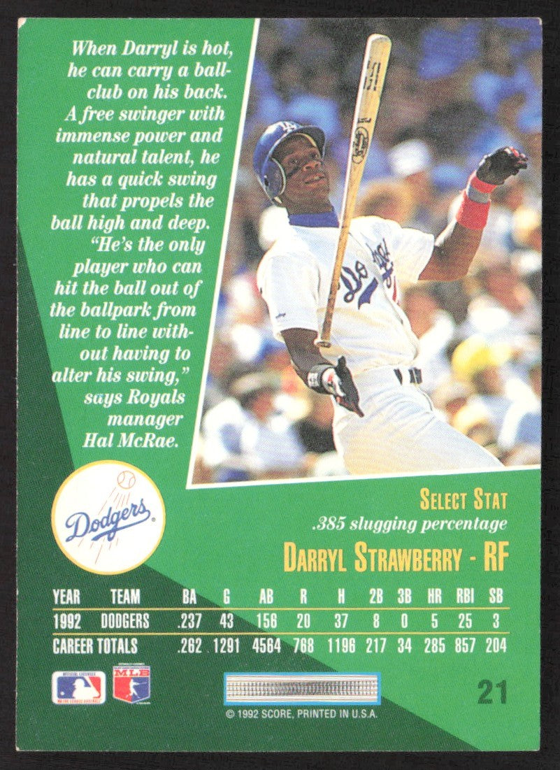1992 Los Angeles Dodgers Police 21 Darryl Strawberry