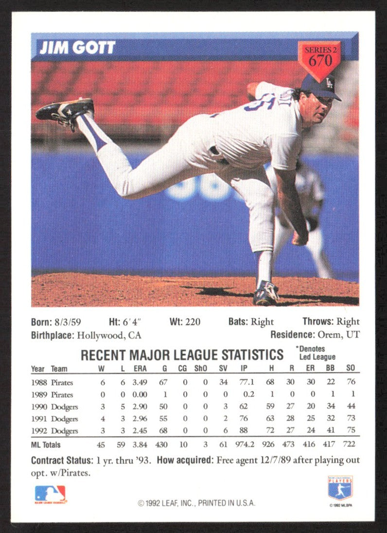 1993 Donruss 670 Jim Gott