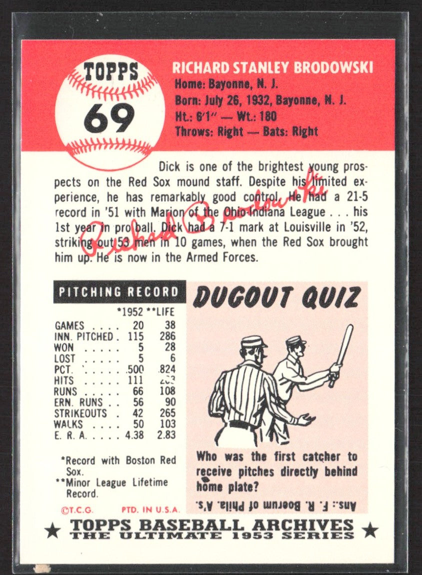 1991 Topps Archives 1953 Dick Brodowski #69