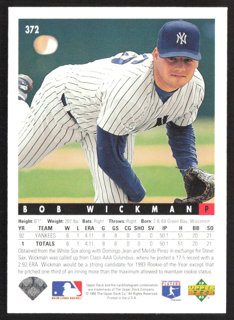 1993 Upper Deck 372 Bob Wickman