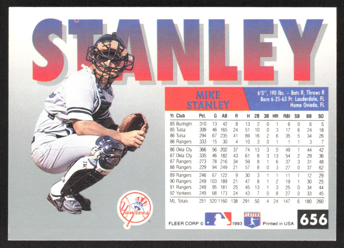 1993 Fleer 656 Mike Stanley