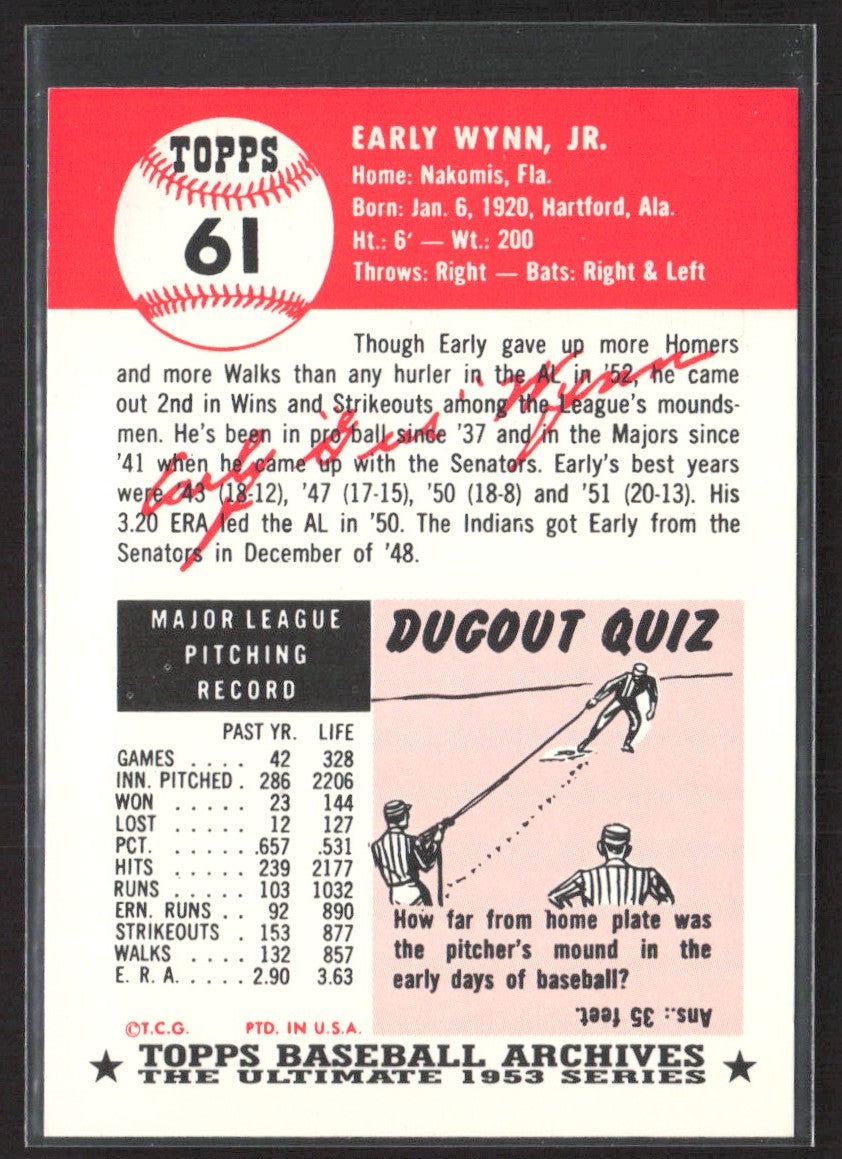 1991 Topps Archives 1953 Early Wynn #61